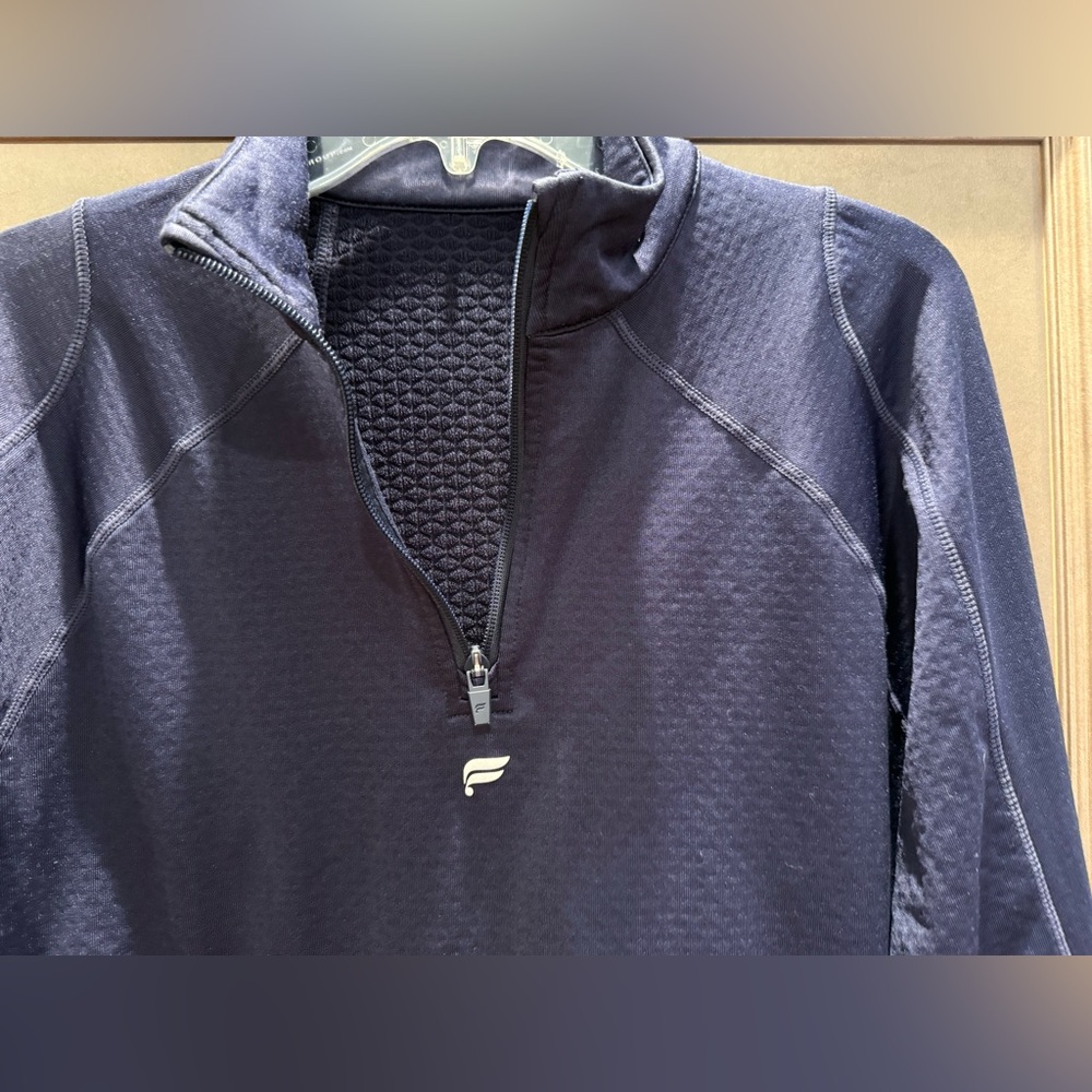 Fabletics Navy Quarter-Zip Pullover with Logo - Picture 4 of 7